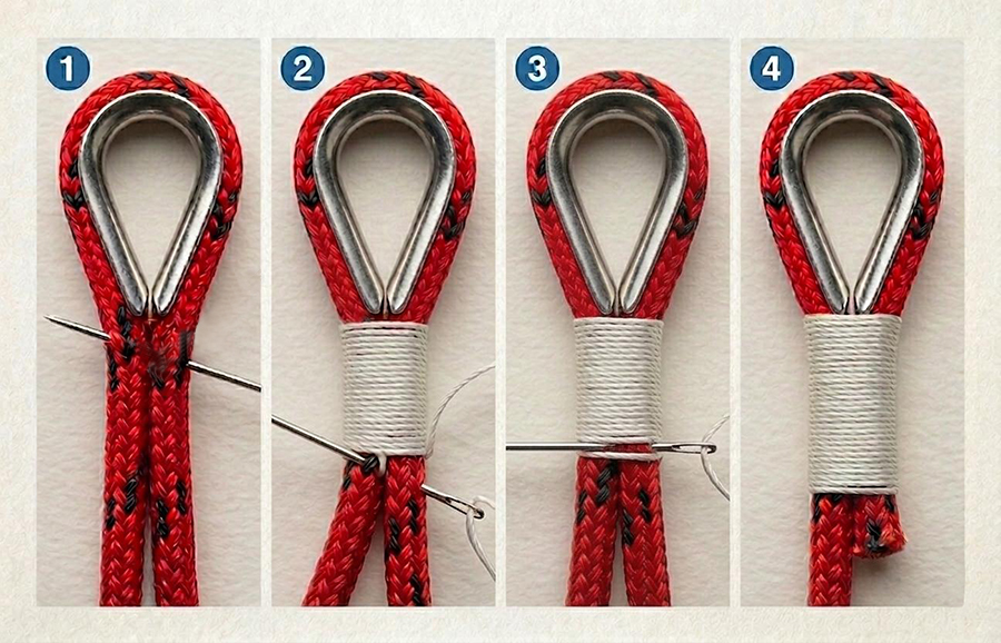 Gaza cosida con hilo de falcacear.