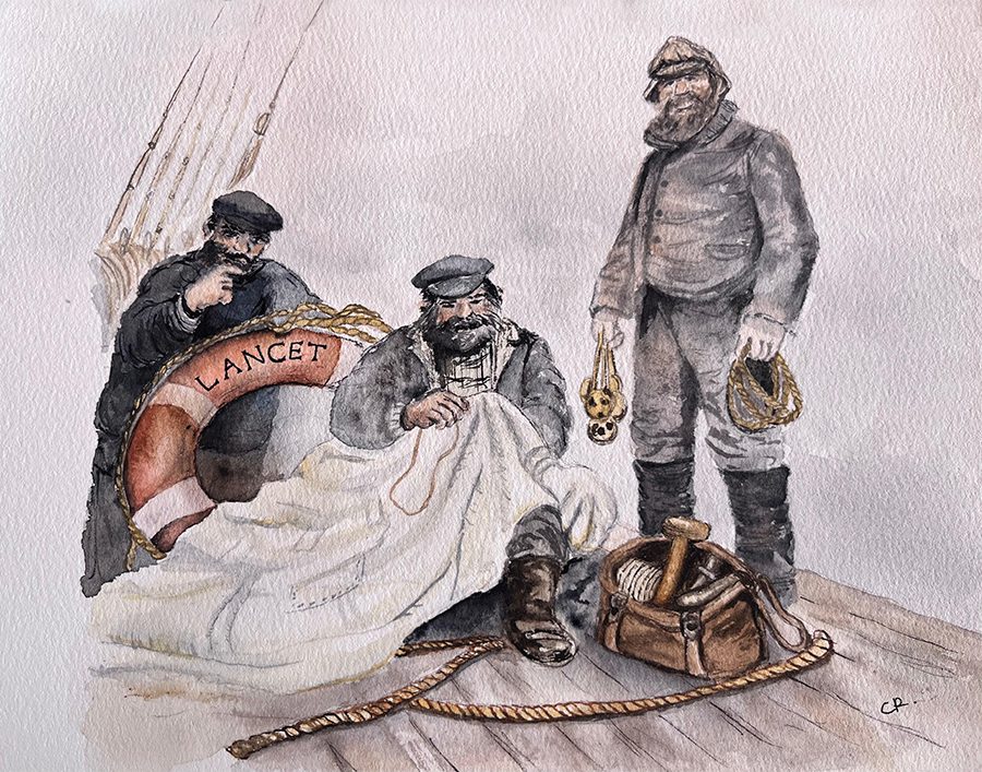 Acuarela de Carolina Romero Velería y Ayustes. 